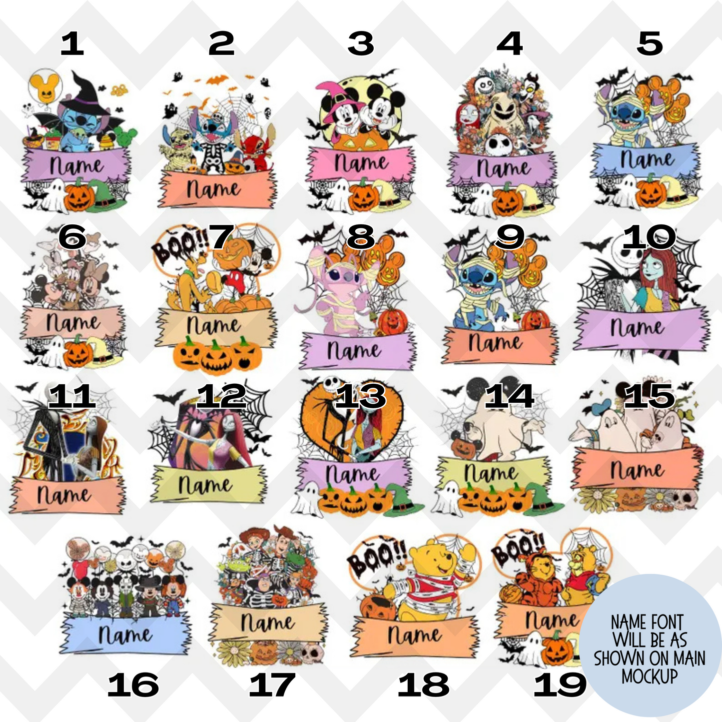 Personalized Character (MULTI OPTIONS) Halloween Trick Or Treat Bag