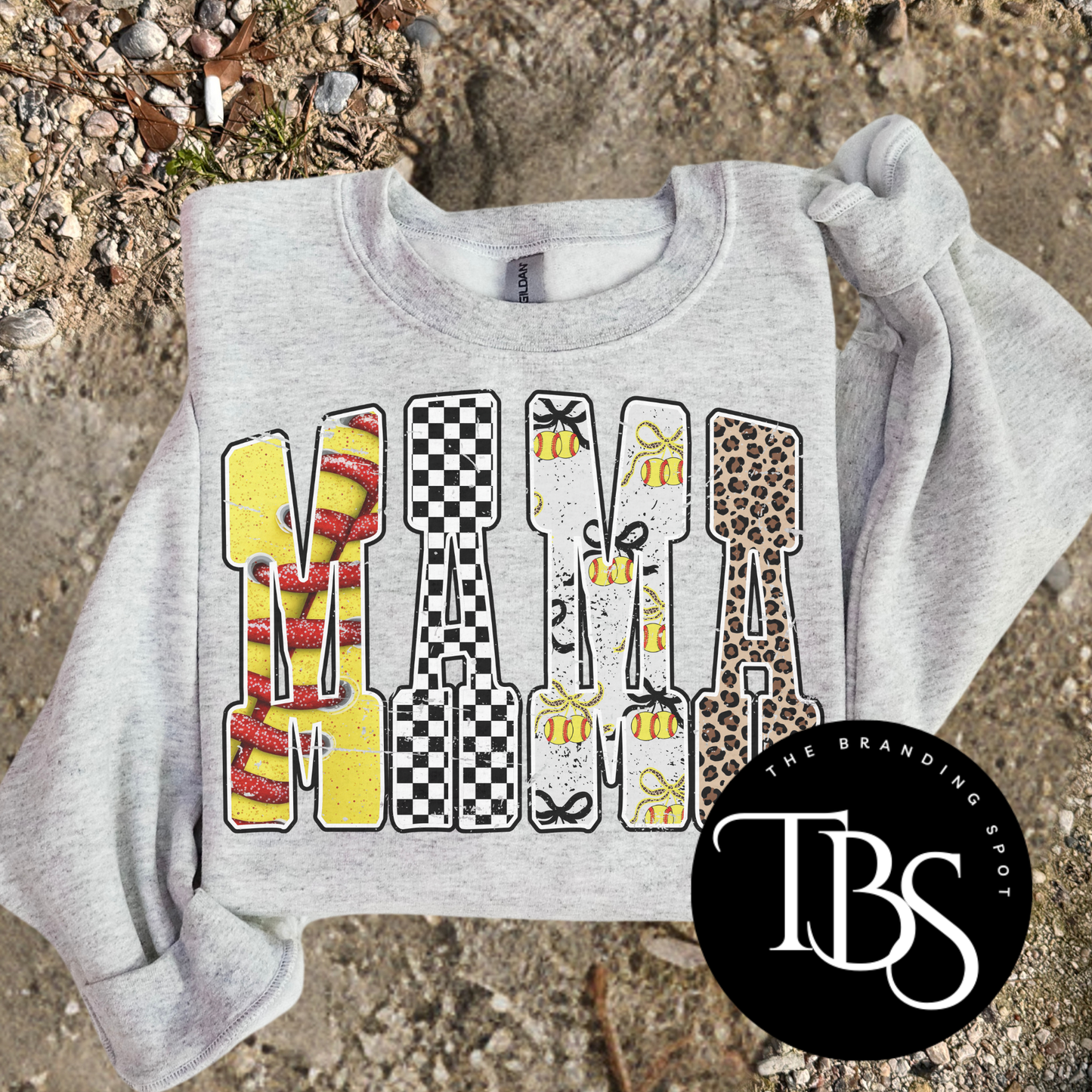 Softball Mama Gildan Sublimated Crewneck Sweatshirt