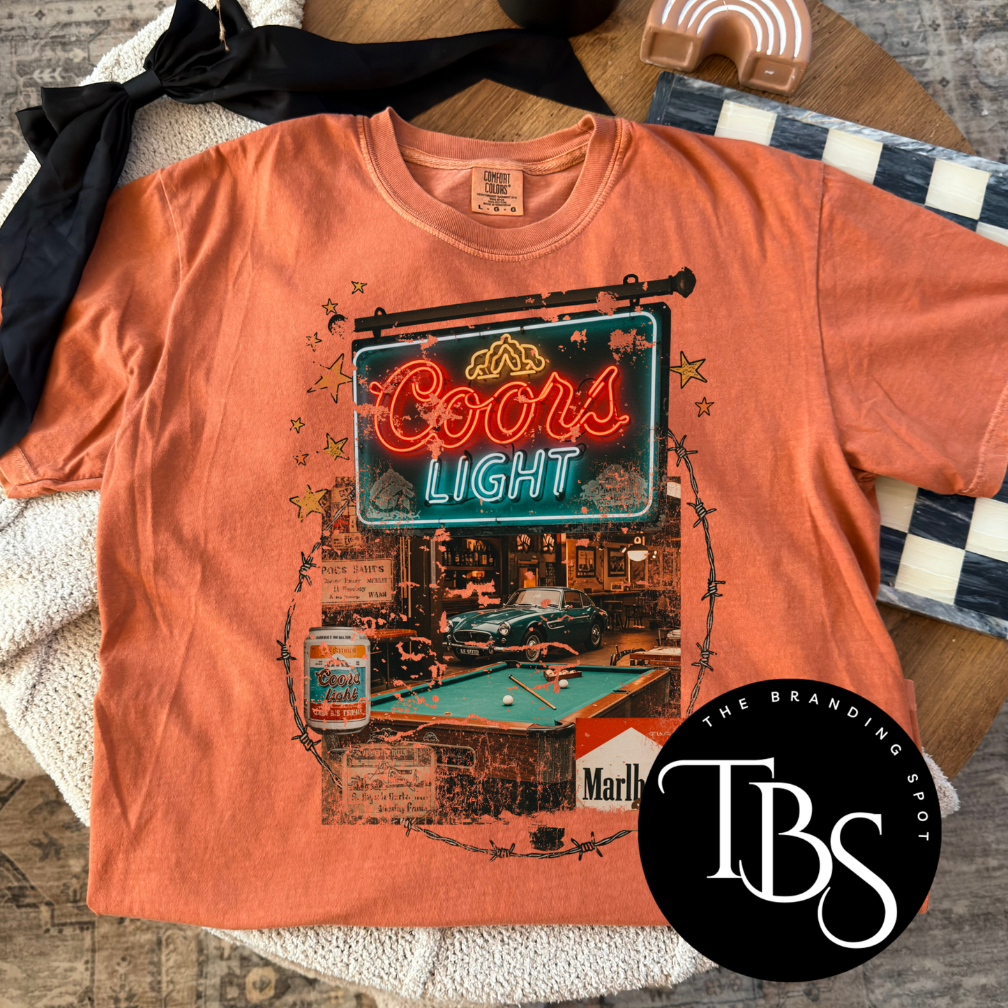 Coors Light Sign Western Comfort Color Tee