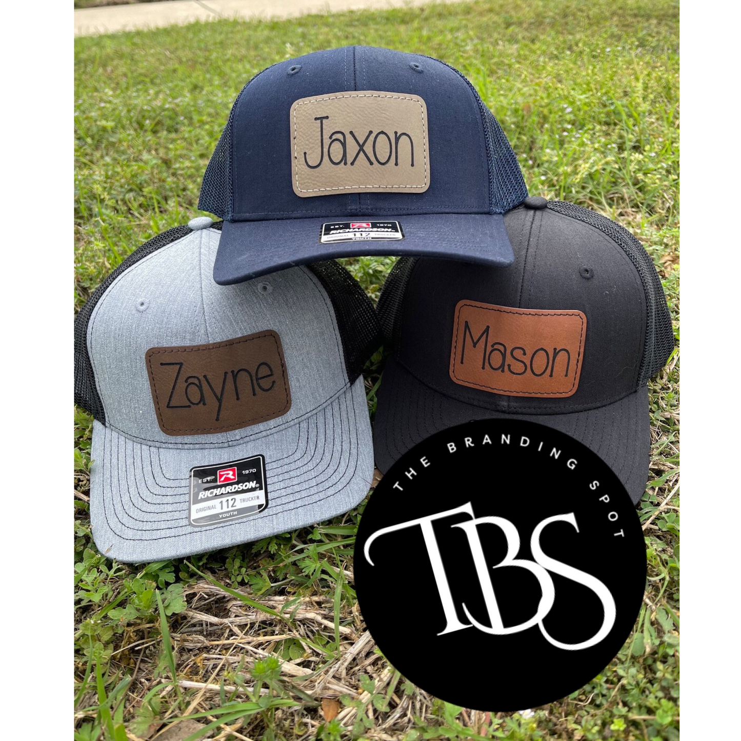 Personalized Richardson 112 Engraved Name Leather Patch Cap