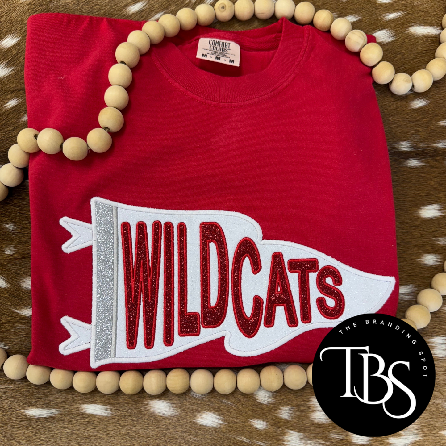 Mascot Flag Glitter Applique Embroidered Sweatshirt