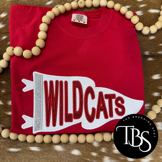 Mascot Flag Glitter Applique Embroidered Sweatshirt