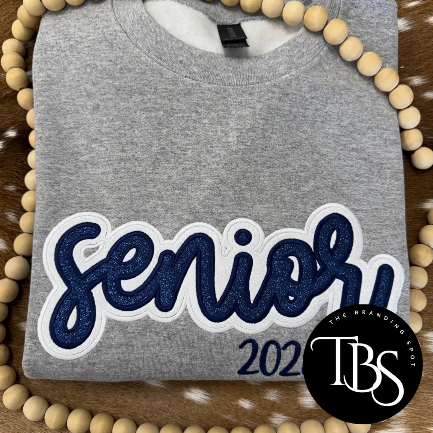 Senior 2026 (Year Changeable) Glitter Applique Embroidered Sweatshirt