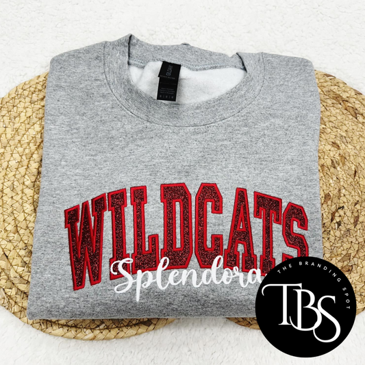 Mascot Town Glitter Applique Embroidered Sweatshirt