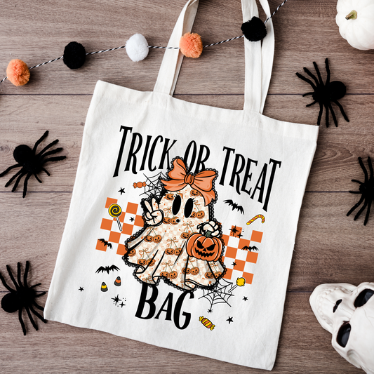 Cherry Pumpkin Ghost Halloween Trick Or Treat Bag