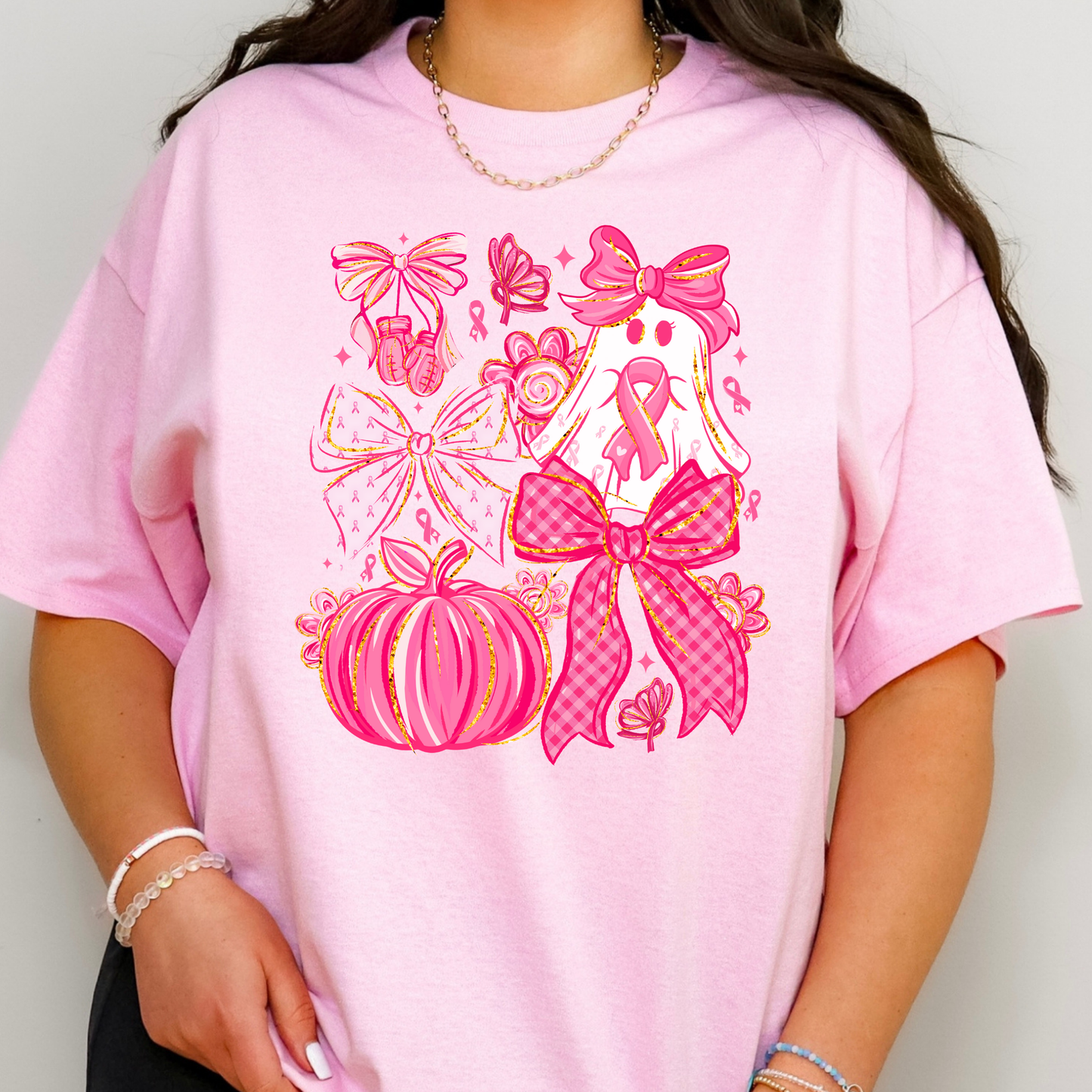 Pumpkin, Ribbon, Ghost Breast Cancer T-Shirt/Sweatshirt