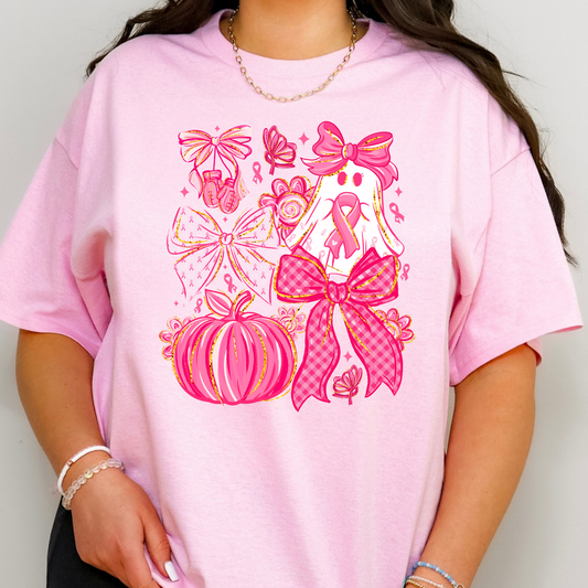 Pumpkin, Ribbon, Ghost Breast Cancer T-Shirt/Sweatshirt