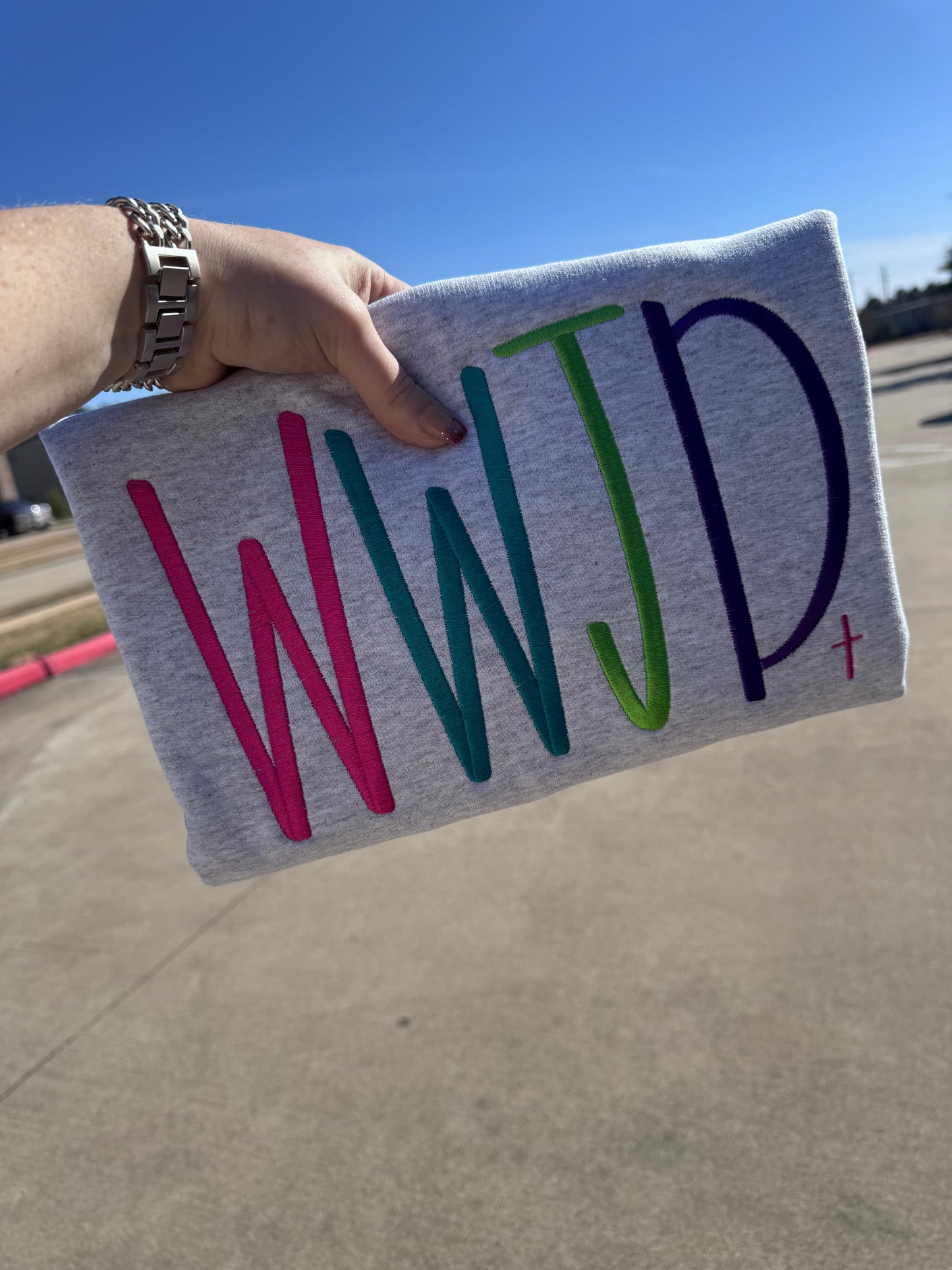 WWJD Embroidered Sweatshirt
