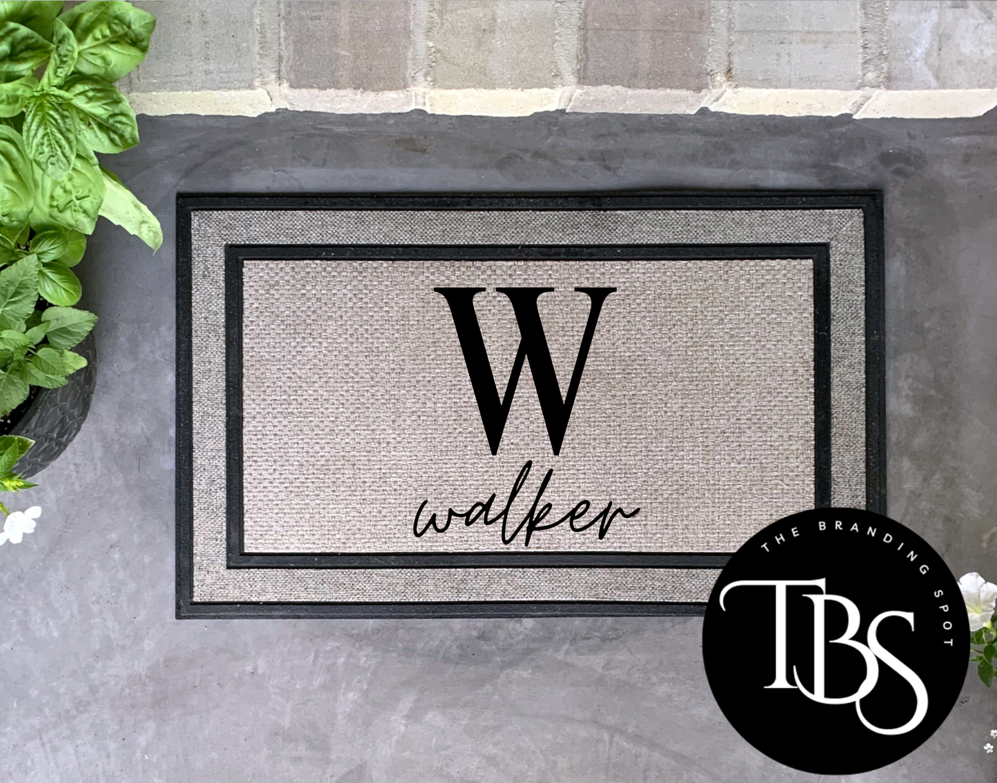 Initial w/Last Name Welcome Door Mat (3 Size Options)