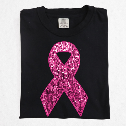 Breast Cancer (Faux Sequin) Ribbon T-Shirt/Sweatshirt