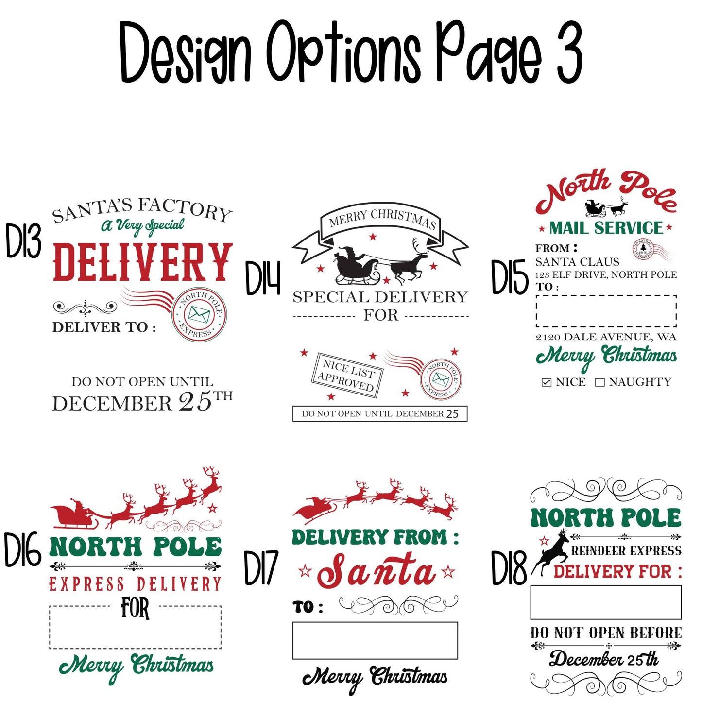 Large Personalized Santa Sack (Multi Design Options)
