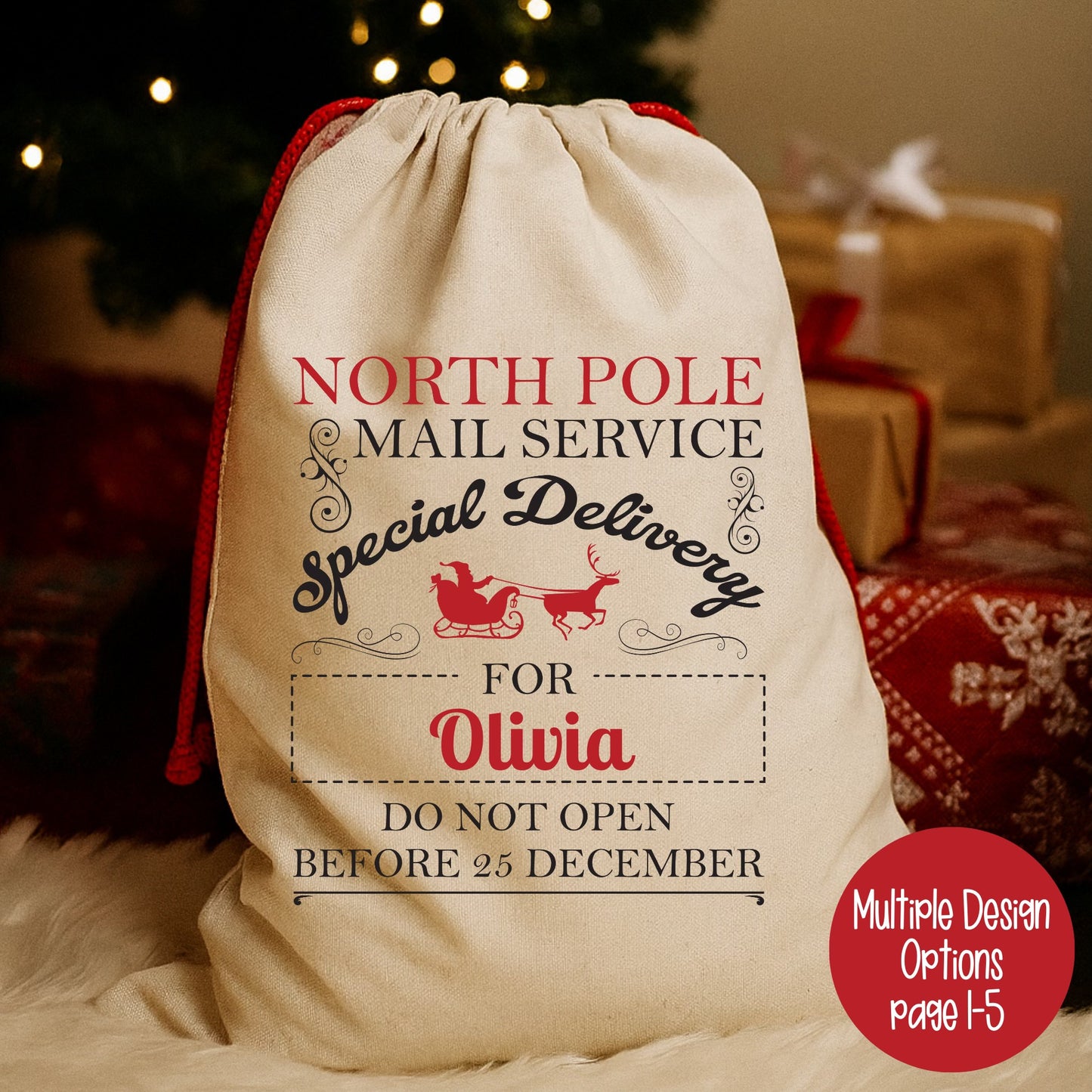 Large Personalized Santa Sack (Multi Design Options)