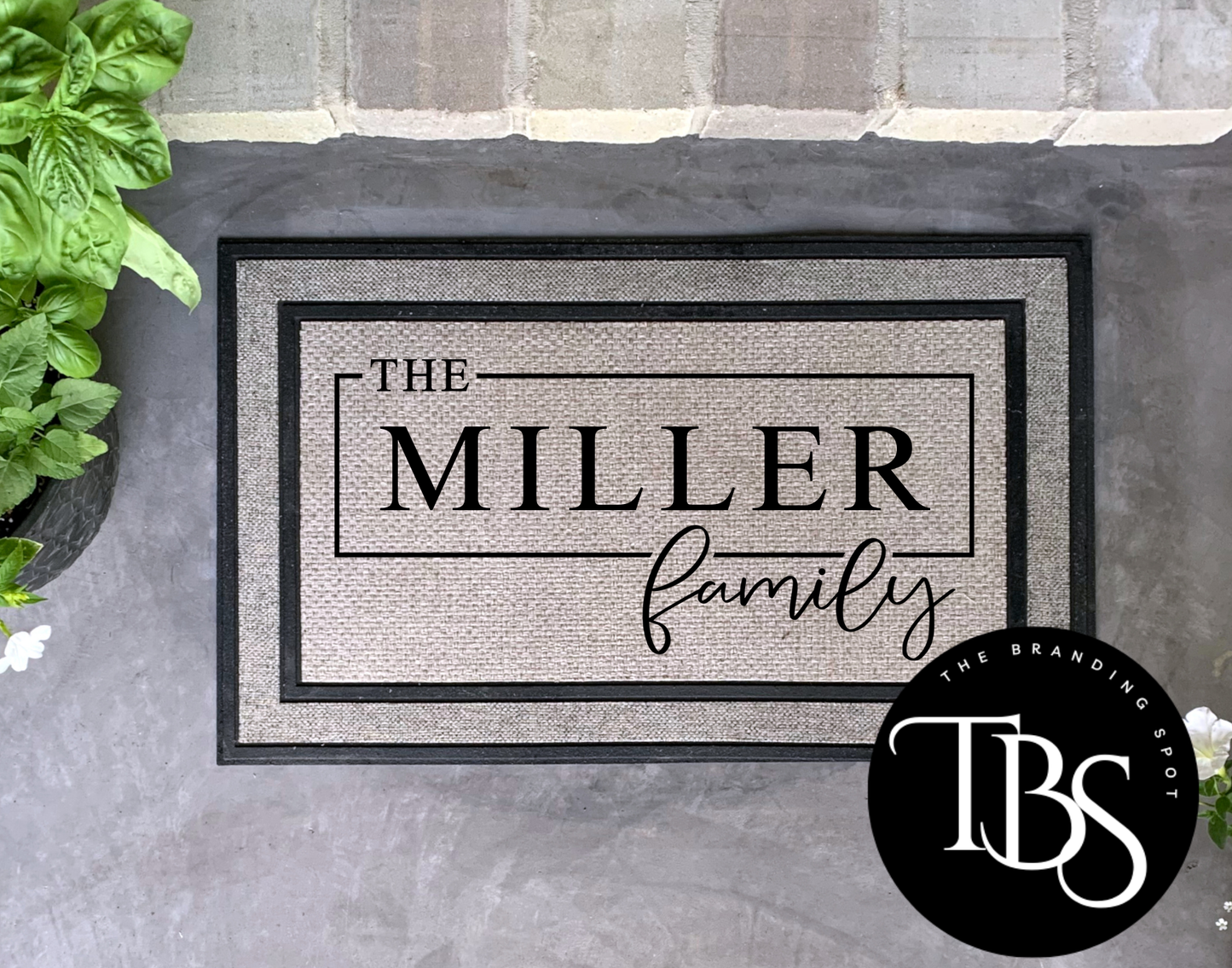 Personalized Family Name Welcome Door Mat (3 Size Options)