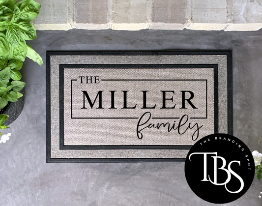 Personalized Family Name Welcome Door Mat (3 Size Options)