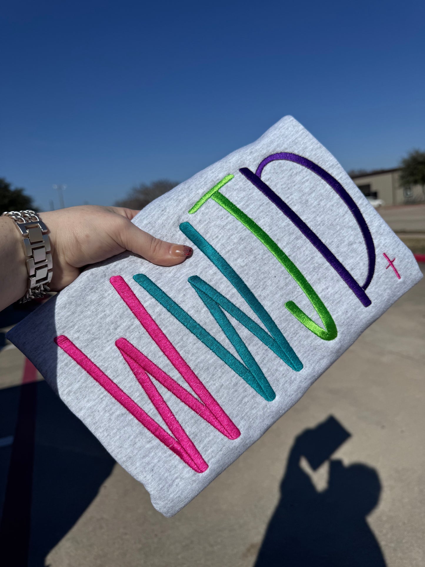 WWJD Embroidered Sweatshirt