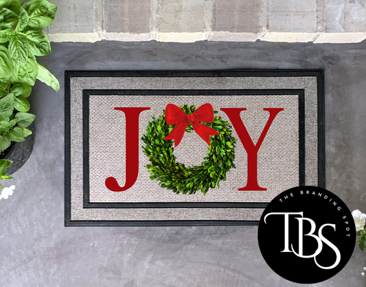 Joy Wreath Door Mat (3 Size Options)