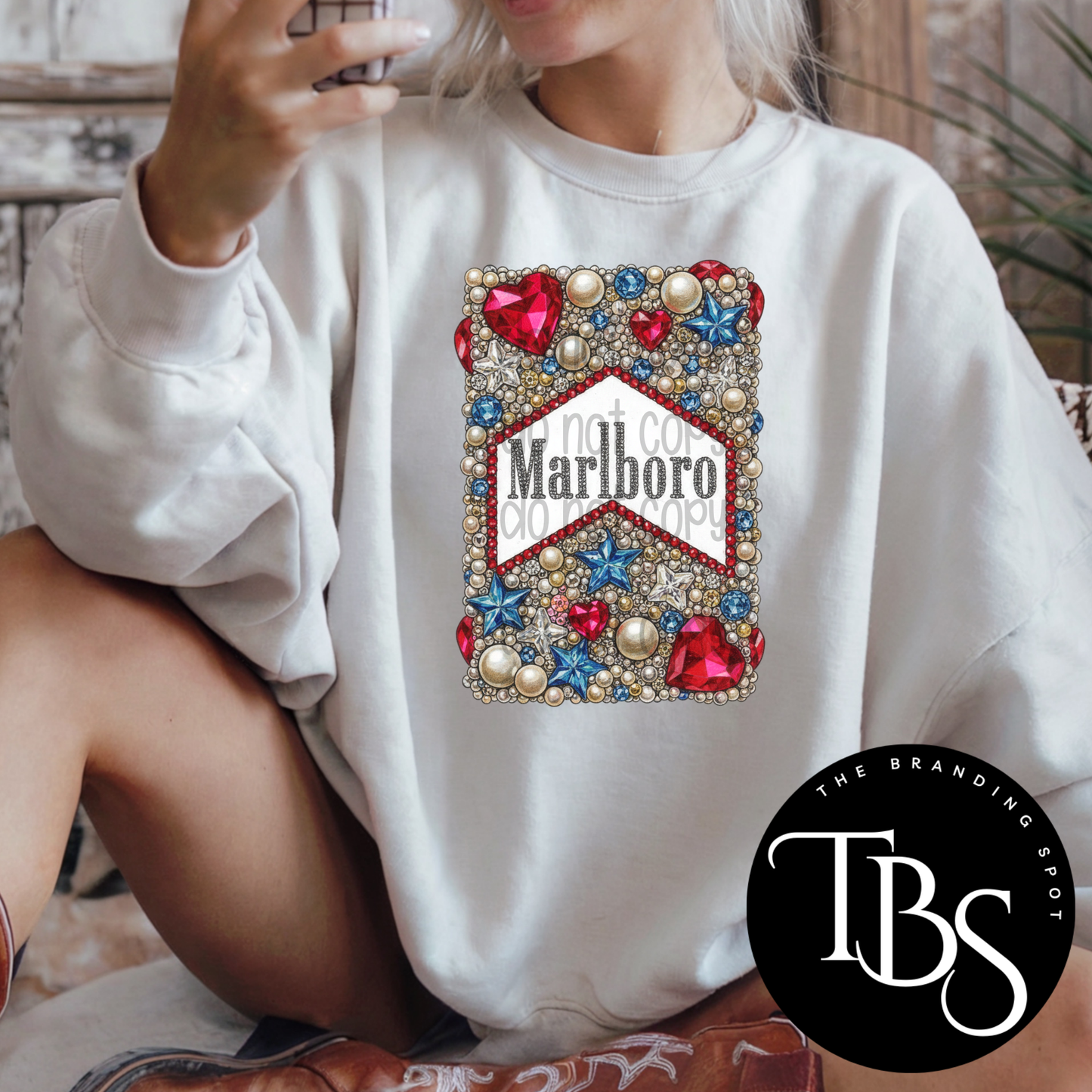 Marlboro (Faux Rhinestone) Comfort Color Tee