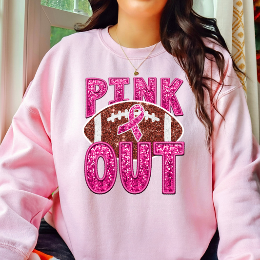 Pink Out (Faux Sequin) Breast Cancer T-Shirt/Sweatshirt